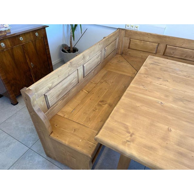 Farmhouse-Style Corner Bench Set in Spruce, Set of 5 For Sale - Image 13 of 14
