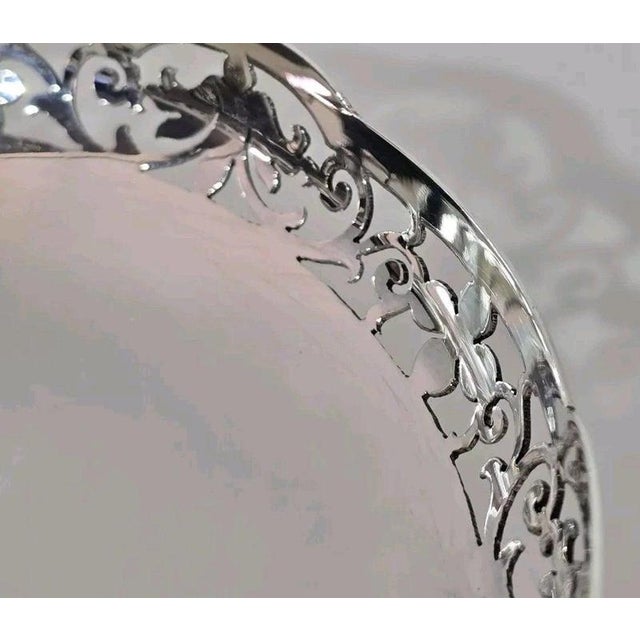 1940s George VI Sterling Silver Bon Bon Dishes by Pinder Brothers, 1943, Set of 2 For Sale - Image 5 of 9