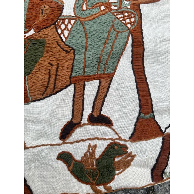 Vintage French Embroidered Tapestry, 1950s For Sale - Image 10 of 18