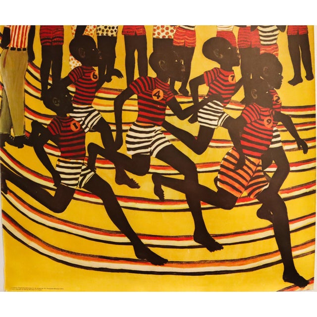 Date: 1972 Size: 33.1 x 23.4 inches Artist: Ancent Soi This official poster for the 1972 Munich Olympic Games features a...