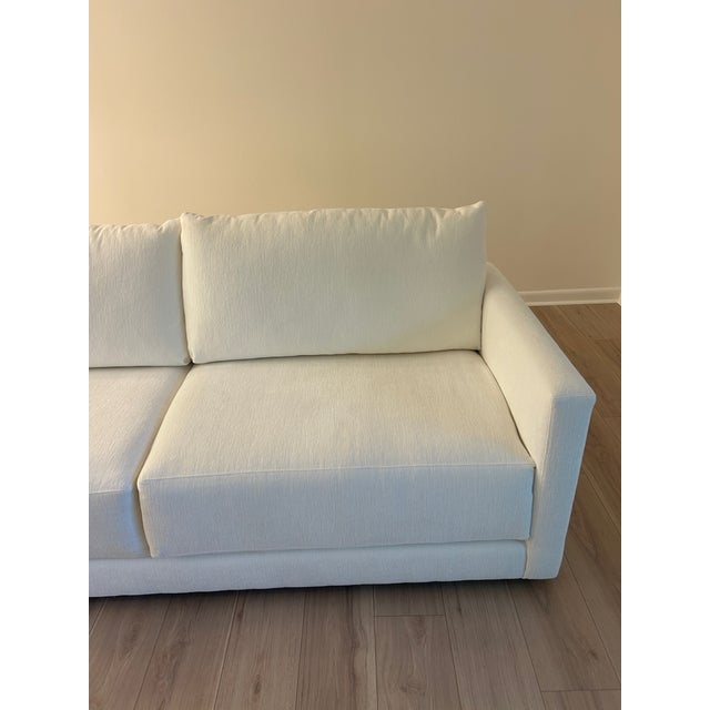 Crate & Barrel Gather Modern Track Arm Sofa - Monet Frost Chenille For Sale - Image 9 of 10