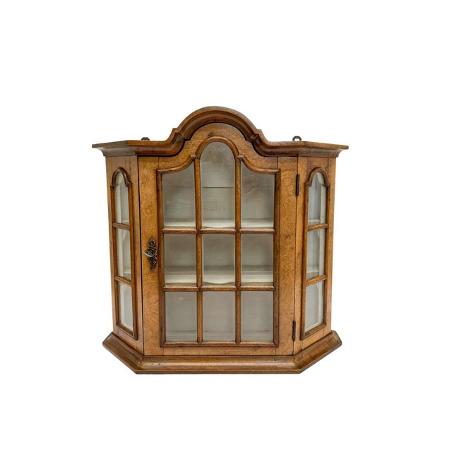 Vintage Walnut and Glass Wall Hanging Display Cabinet, 1950s For Sale - Image 12 of 12
