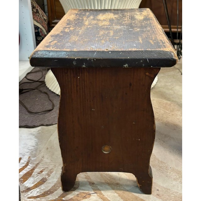 American Primitive American Wood Stool, Bench For Sale - Image 3 of 5