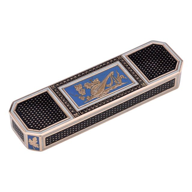 Antique 19th Century German Gold & Enamel Snuff Box from Freres Jordan, Hanau, 1800s For Sale