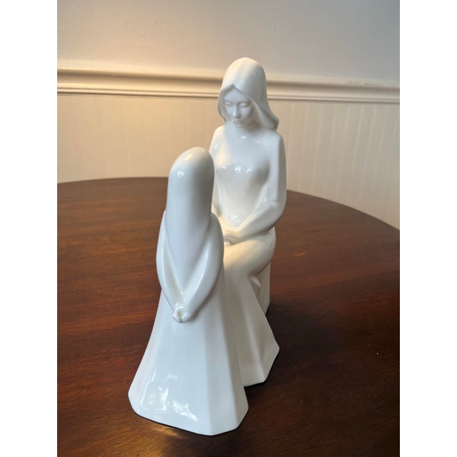 Ceramic Vintage Royal Doulton Mother and Daughter Figurine For Sale - Image 7 of 8