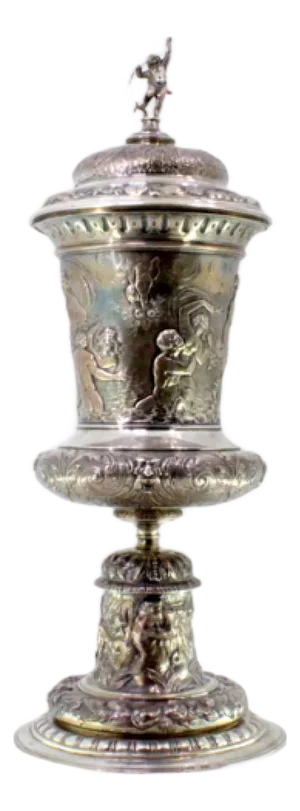 Silver Urn with Engravings and Reliefs