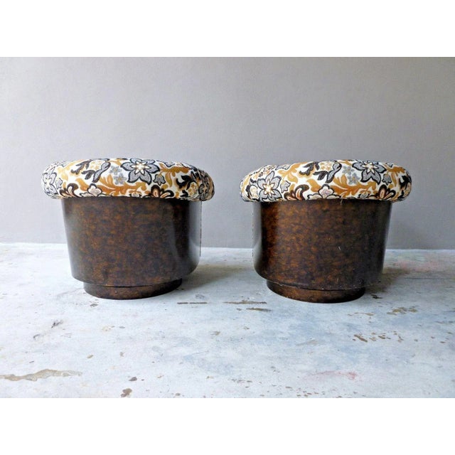 Wood 1970s Signed Milo Baughman Burl Barrel Back Lounge Chairs - a Pair For Sale - Image 7 of 13