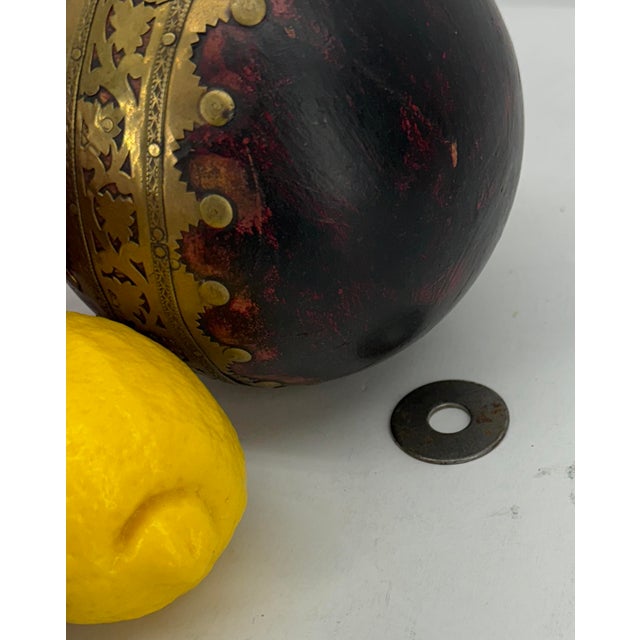 French Antique Bowling Ball With Brass Decoration For Sale - Image 9 of 12