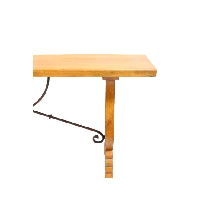 Mid-Century Modern Console Table Wood and Iron For Sale - Image 3 of 10