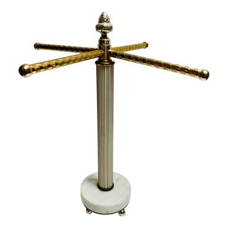 1960s Mid Century Hollywood Regency Necklace Stand on Marble Base For Sale