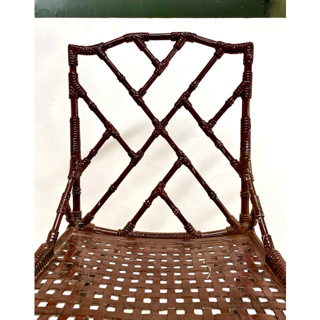 Faux Bamboo Table and Four Chairs For Sale - Image 10 of 11