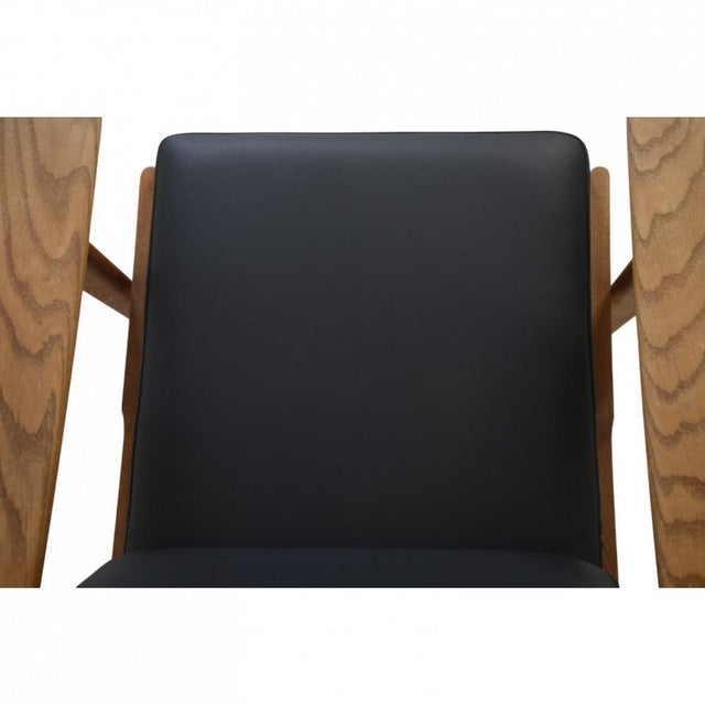 GE290 Chair in Oak and Black Leather by Hans Wegner, 1980s For Sale - Image 4 of 18
