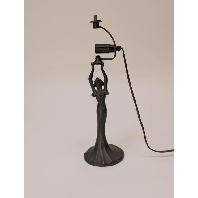Art Deco 1930s Danish Art Deco Lamp of Lady For Sale - Image 3 of 11