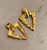 1990s oversized gold-tone metal triangular earrings. Excellent condition.
