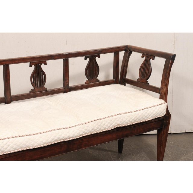 Italian Italian 19th C. Lyre Splat Back Sofa Bench For Sale - Image 3 of 12