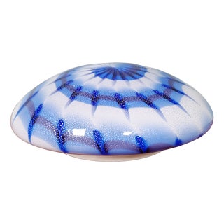 Blue and White Murano Glass Ceiling Light, Italy, 1970s For Sale