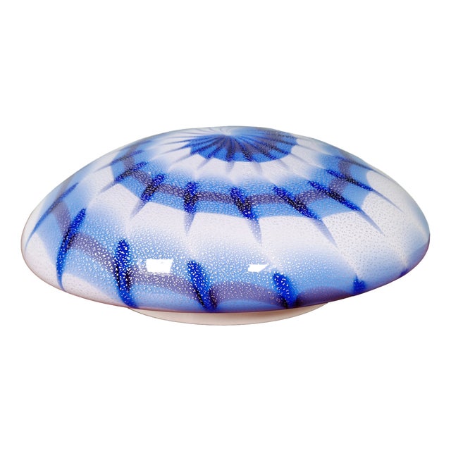Blue and White Murano Glass Ceiling Light, Italy, 1970s For Sale