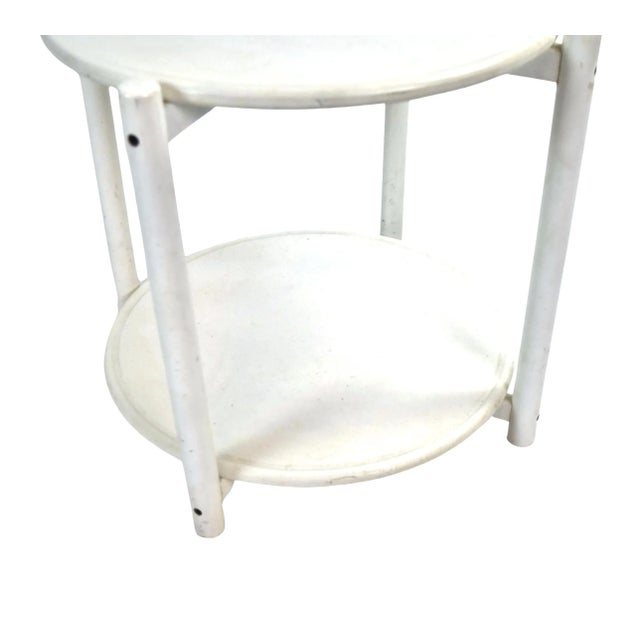 Mid 20th Century Mid 20th Century Vintage Danish Modern White Painted Round Side Table by Hyllinge Mobler For Sale - Image 5 of 7