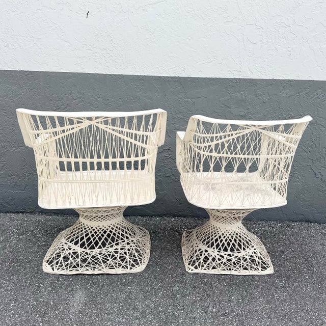 Mid 20th Century Mid Century Modern Spun Fiberglass Swivel Dining Arm Chairs - Set of 6 For Sale - Image 5 of 6