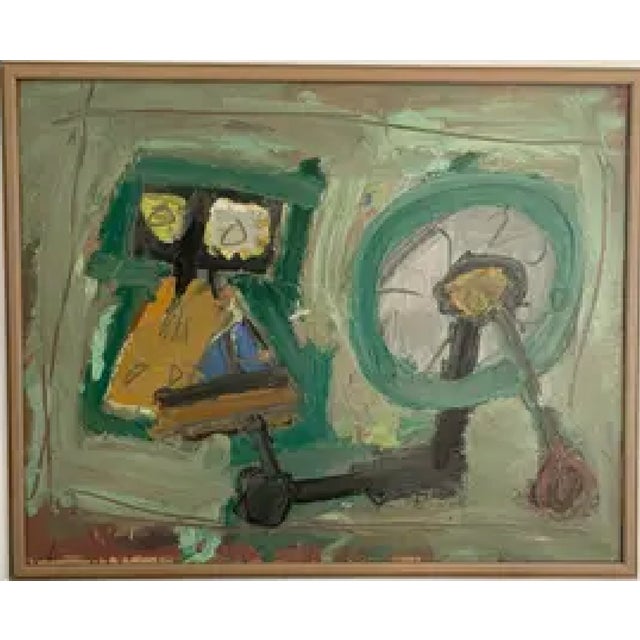 A signed painting with a certain formal primitivism, classical subtlety and the groundbreaking gesture of the avant-garde.