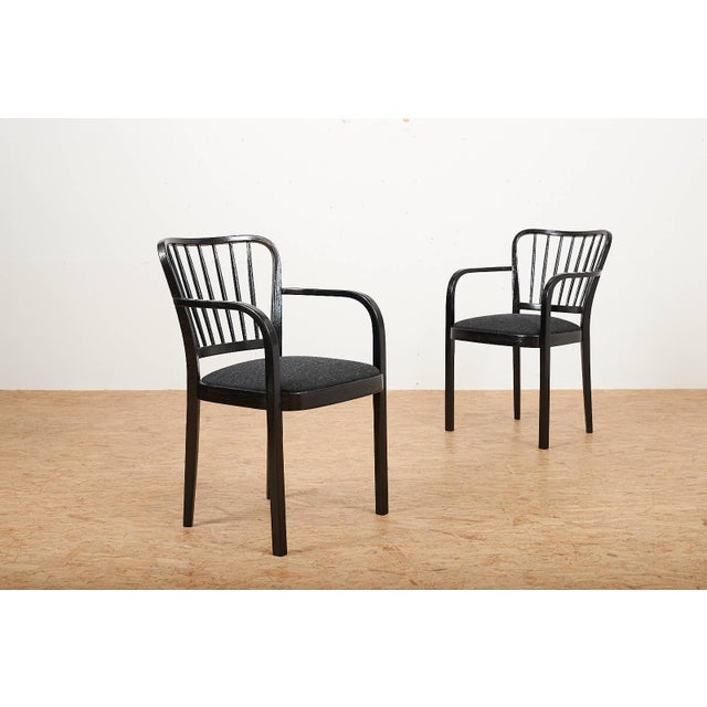 Black Chair Set in Brushed and Black Lacquered from Horgen Glarus, 1960, Set of 6 For Sale - Image 8 of 10