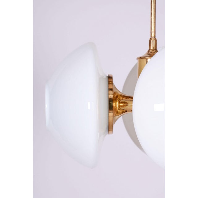 Mid-Century Modern Mid-Century Chandelier in Brass and Glass from Kamenický Šenov, Czech, 1960s For Sale - Image 3 of 12