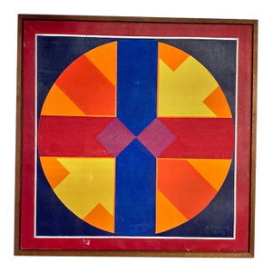 Vintage Mid Century Modern Painting by R. Bolton 1969