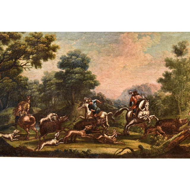 Christian Reder, Hunting Landscape, 1700, Oil on Canvas, Framed For Sale - Image 9 of 13
