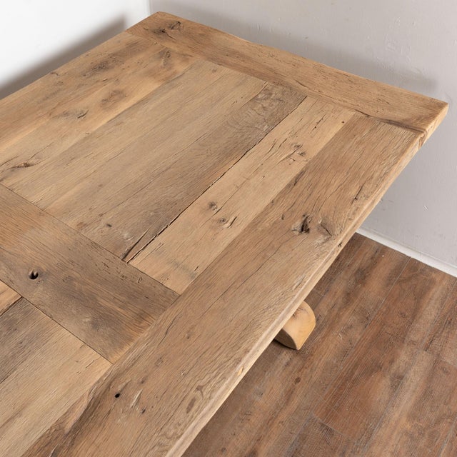 Wood Large Bleached French Oak Dining Table For Sale - Image 7 of 13