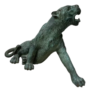 Early 20th Century Tiger Bronze Sculpture