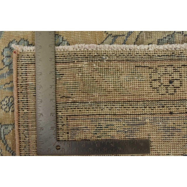 Tabriz Rug 10′ X 12’2” Pink Wool Vintage Distressed Hand-Knotted Carpet For Sale - Image 15 of 15