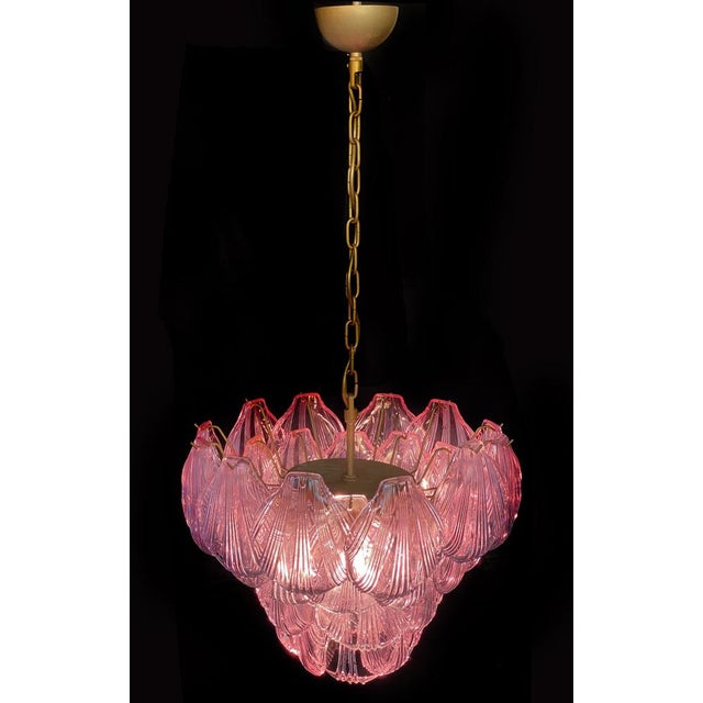 Italian Pink Shell Chandelier, Murano For Sale - Image 3 of 18
