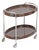 Mid-Century Italian Oval Bar Cart in Chrome and Brown ABS, 1970s For Sale