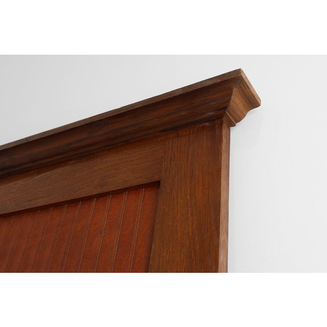 Brown Art Deco French Oak Mirror with Fluted Panel, 1930s For Sale - Image 8 of 11