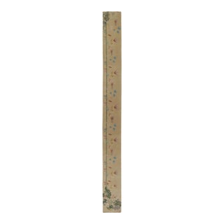 Rug & Kilim’s Extra-Long Chinese Art Deco-Style Custom Runner, Beige With Floral For Sale