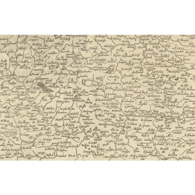 Woodcut Map of the Rhine River Region, 1628 For Sale - Image 4 of 6