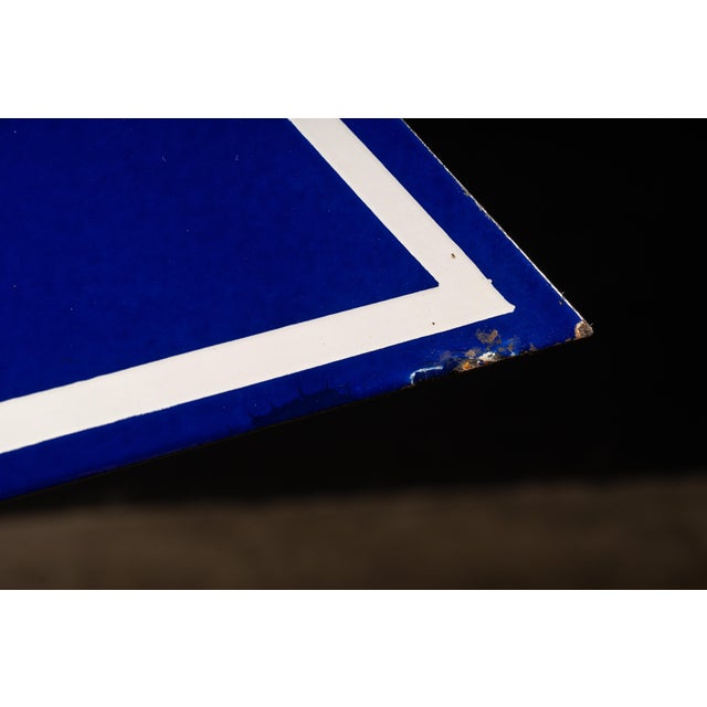 1960s Double-Sided Porcelain "Service Entrance" Arrow Sign For Sale - Image 15 of 15