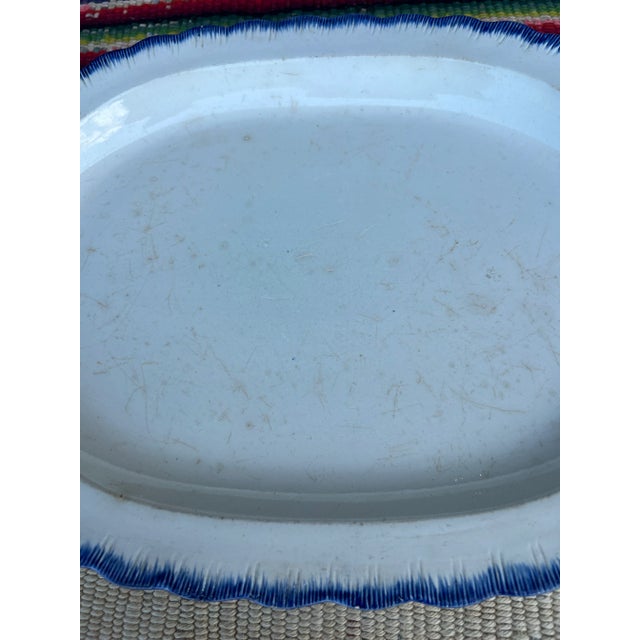 Antique Pearlware Blue Feather Edge Platter, Circa 1820’s For Sale - Image 9 of 12