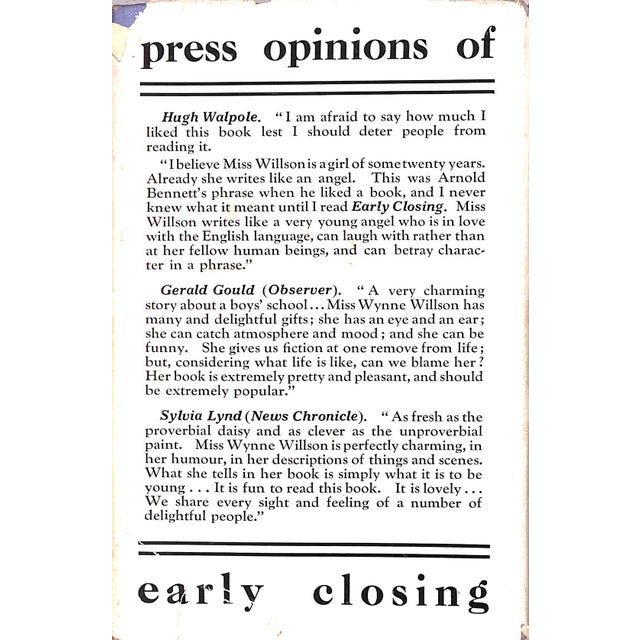 1930s "Early Closing" 1933 Willson, D. Wynne For Sale - Image 5 of 6