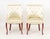 Two Floral Pattern Cream Silk Upholstered Side Chairs, one an armchair, both on red lacquered cabriole legs. Armchair: 36"...