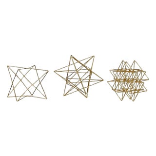 Geometric Tantric Metal Sculptures, Set of 3 For Sale