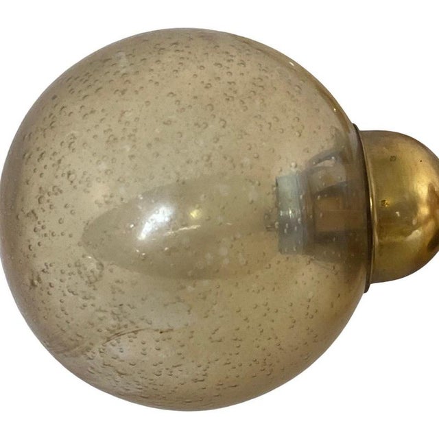 Mid Century Modern / Atomic Age Sputnik Pendant Lamp with 6 Patterned Glass Shades from VEB Germany For Sale - Image 6 of 11