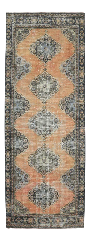 Vintage Turkish Hand-Knotted Runner