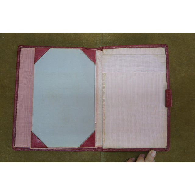 Vintage Red Leather Textured Journal Planner With Lock & Key Diary Portfolio For Sale - Image 16 of 16
