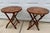 Highly versatile and stylish pair of Bamboo and Rattan folding side tables. Gorgeous slat tops and stylish X-base design....