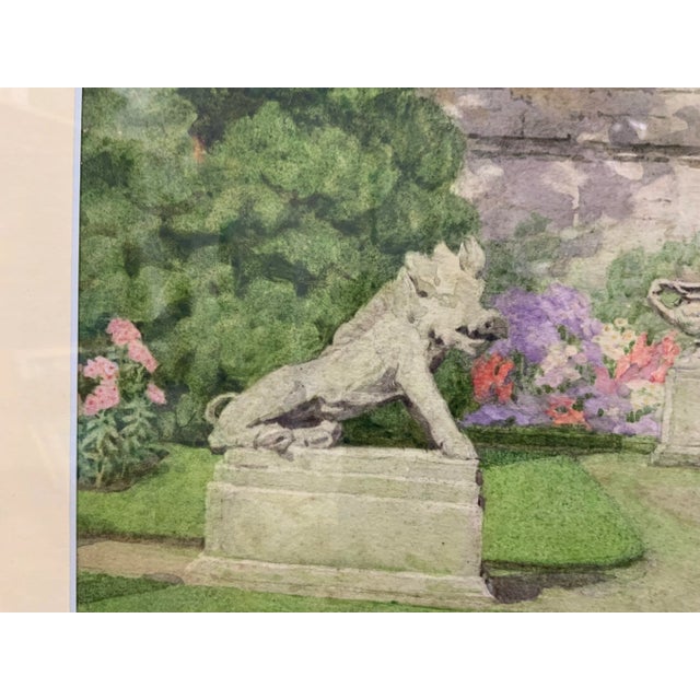 Early 20th Century “English Garden” Watercolor by Frances Drummond For Sale - Image 5 of 12
