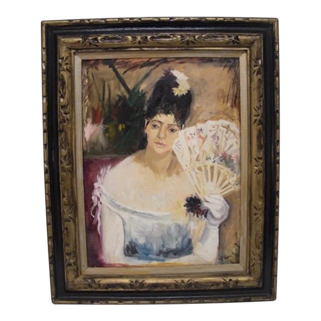 Vintage "At the Ball 1875" by Berte Morisot Reproduction Framed Painting For Sale