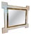 French Cream Lacquered and Brass Mirror, 1970 For Sale