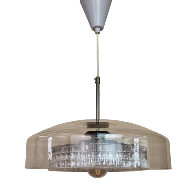 Double Glass Shade Pendant Lamp by Carl Fagerlund for Orrefors, 1960s For Sale