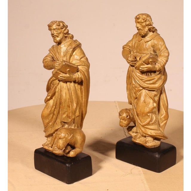 Venetian Artist, Statues of Saint Mark, 16th Century, Walnut, Set of 2, in Very Good conditions. Designed before 1890